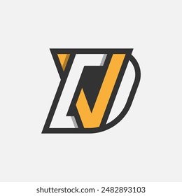 Initial Letter DV or VD Logo, Monogram Logo letter D with V combination, design logo template element, vector illustration