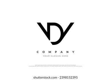 Initial Letter DV or VD Monogram Logo Design