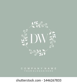 Initial letter DW beautiful handwriting logo vector template
