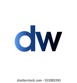 Initial letter DW blue black gradation color logo