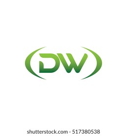 initial letter DW brackets uppercase logo green for download