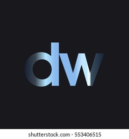 Initial letter DW chrome with dark background logo