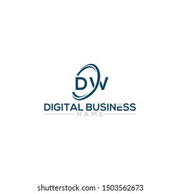 Initial Letter DW D W Business Logo Design with Full Color, Branding Logo Design