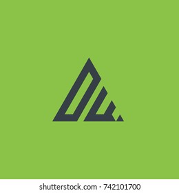 Initial Letter DW Linked Triangle Design Logo