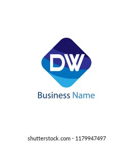 Initial Letter DW Logo Template Design