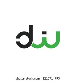 Initial letter DW lowercase logo design template
