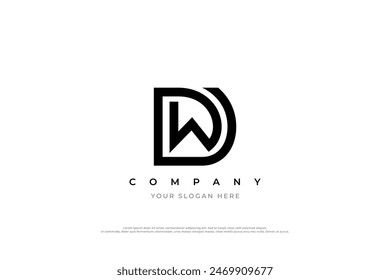 Initial Letter DW or WD Logo Design