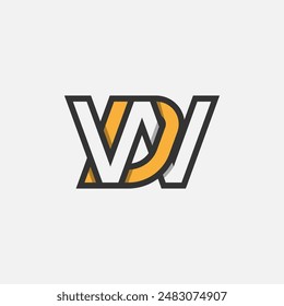 Initial Letter DW or WD Logo, Monogram Logo letter D with W combination, design logo template element, vector illustration