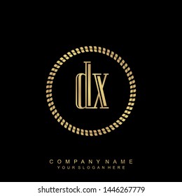 Initial letter DX beautiful handwriting logo vector template