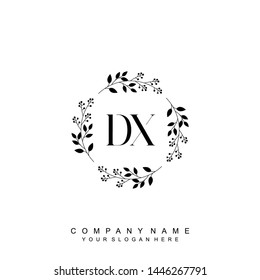 Initial letter DX beautiful handwriting logo vector template