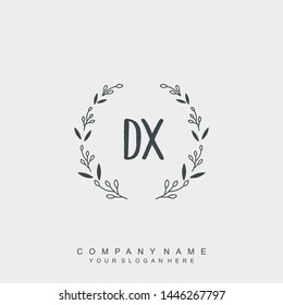Initial letter DX beautiful handwriting logo vector template