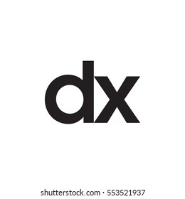 Initial letter DX black white logo