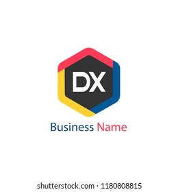 Initial Letter DX Logo Template Design