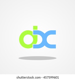 Initial letter DX lowercase logo design template grass green blue sea