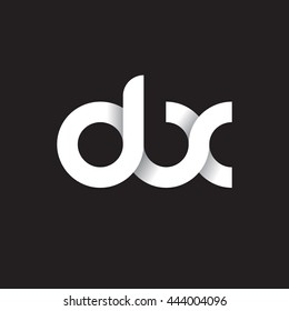 initial letter dx modern linked circle round lowercase logo white black