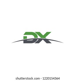 Initial letter DX, overlapping movement swoosh horizon logo vector