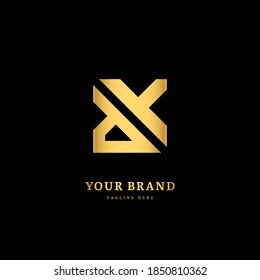 Initial letter DX with striped line. Luxury minimalist  logo design concept, fit for company and business.