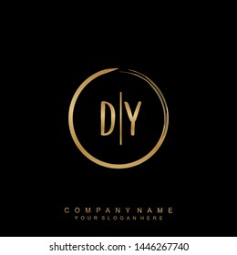 Initial letter DY beautiful handwriting logo vector template