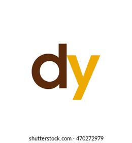Initial letter DY brown yellow color logo