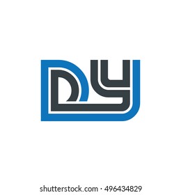 Initial Letter DY Linked Logo Blue Black