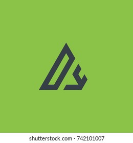 Initial Letter DY Linked Triangle Design Logo