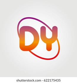 initial letter dy logo on white background