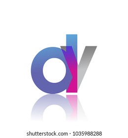 Initial Letter DY Lowercase overlap Logo Blue, pink and grey, Modern and Simple Logo Design.