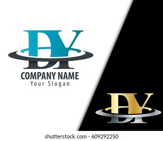 Initial Letter DY With Overlapping Swoosh Circle Logo