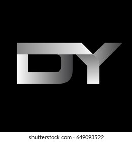 Initial letter DY uppercase modern and simple logo linked white colored, isolated in black background. Vector design template elements for company identity.