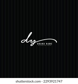Initial Letter DY Vector Logo Template in handwritten Signature Style