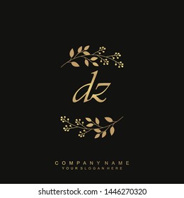 Initial letter DZ beautiful handwriting logo vector template