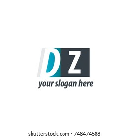 Initial Letter DZ Design Logo With Square