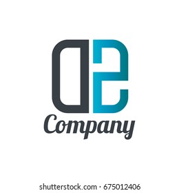 Initial Letter DZ Linked Box Design Logo