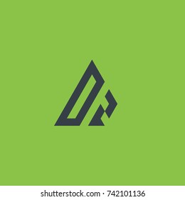 Initial Letter DZ Linked Triangle Design Logo