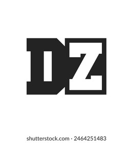 Letra inicial DZ Logo Design Plantilla. Logotipo de DZ