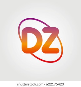 initial letter dz logo on white background