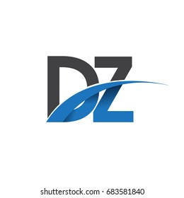 initial letter DZ logotype company name colored blue and grey swoosh design. vector logo for business and company identity.
