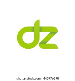 initial letter dz modern linked circle round lowercase logo green