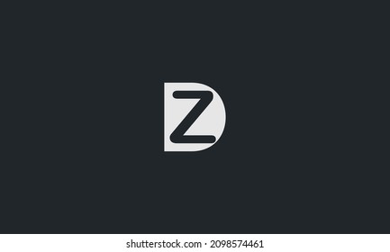 Initial letter DZ uppercase modern logo design template elements. Vector