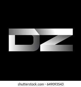 Initial letter DZ uppercase modern and simple logo linked white colored, isolated in black background. Vector design template elements for company identity.