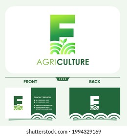 Initial Letter E Agriculture Logo Design Vector Graphic Icon Emblem Illustration