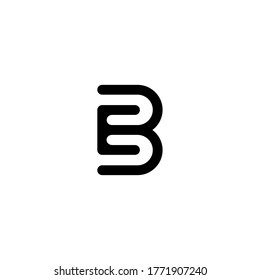 initial letter E and B, EB, BE logo, monogram line art style design template