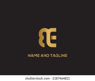 Initial letter E and B, EB, BE, decorative ornament emblem badge, overlapping monogram logo, elegant luxury silver gold color on black background
