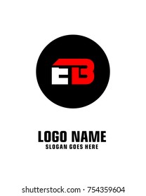 Initial letter E & B logo template vector