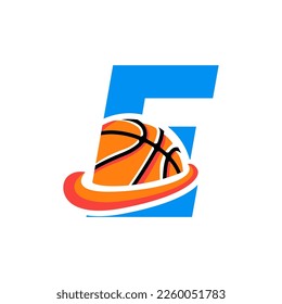 Initial Letter E Basketball Logo Concept