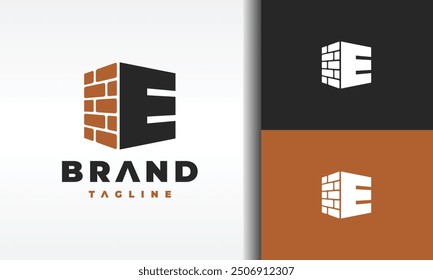 initial letter E brick logo