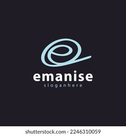 Diseño del logotipo de la carta inicial E para marca comercial