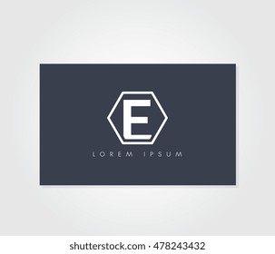 Initial letter E business card logo