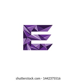 initial letter E capital abstract triangle logo vector