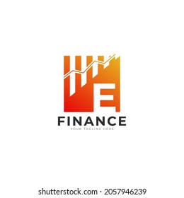 Initial Letter E Chart Bar Finance Logo Design Inspiration